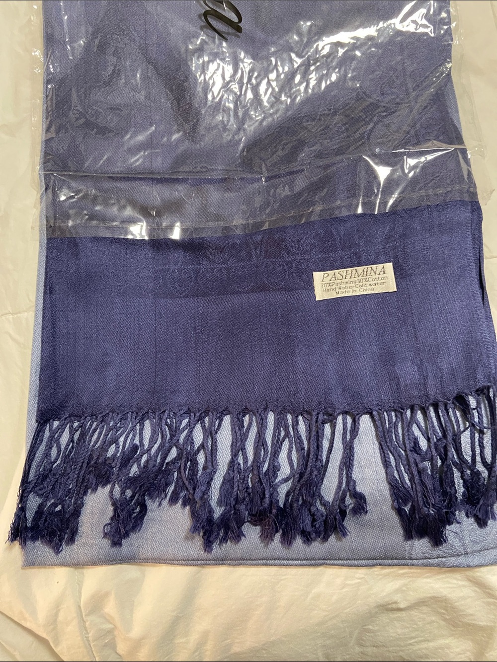 Pashmina Deep Plum Fringe Scarf